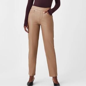 Spanx NWT Faux Leather Pull-On Pants in Toffee Size XL